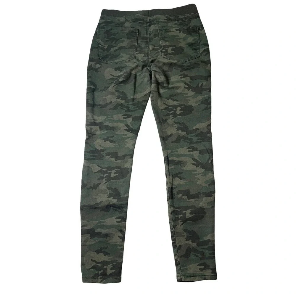 No Boundaries Juniors Green Camo Mid Rise Pull On Skinny Jeggings Pants Sz M 7-9